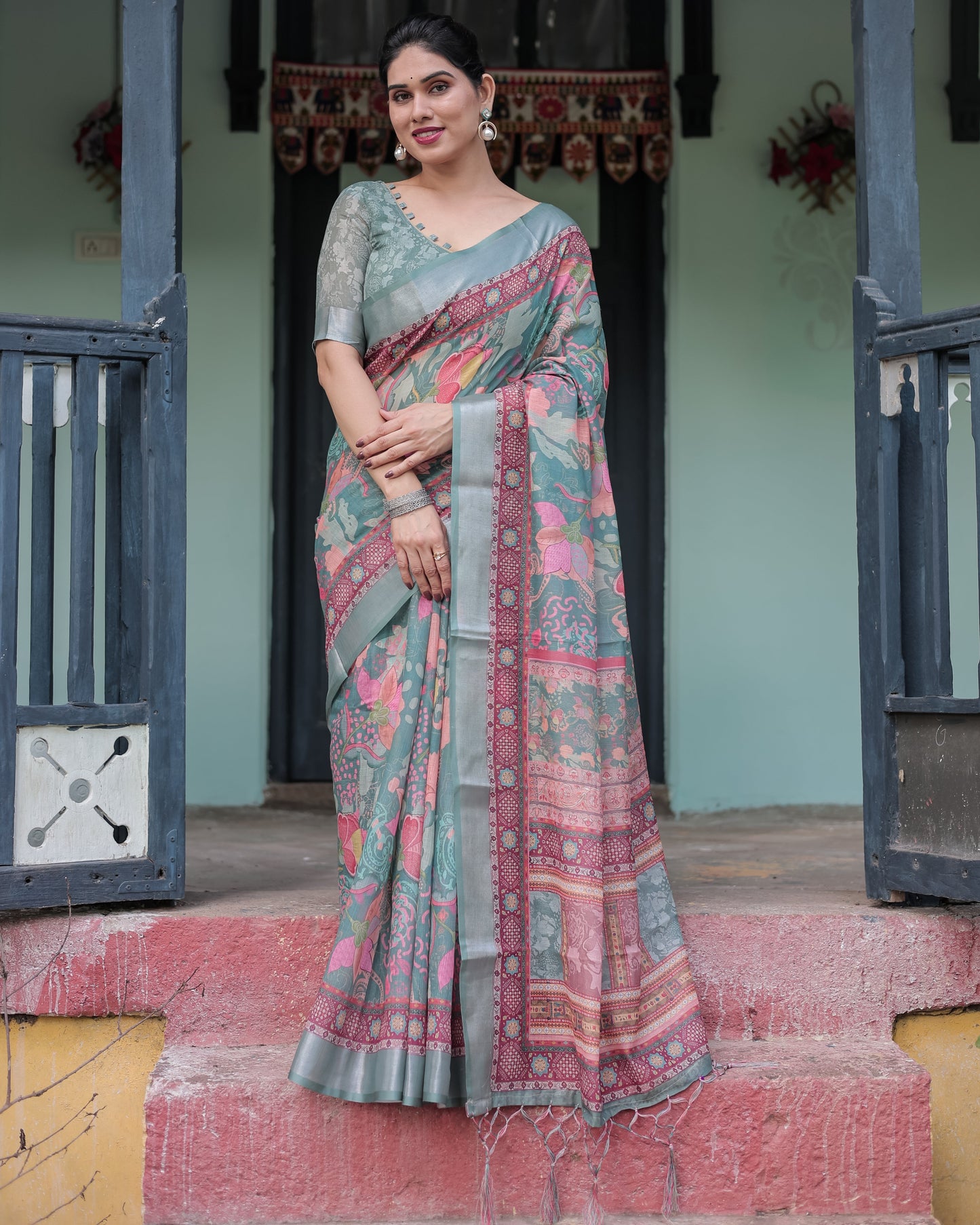 KASHVI PURE LINEN SAREE