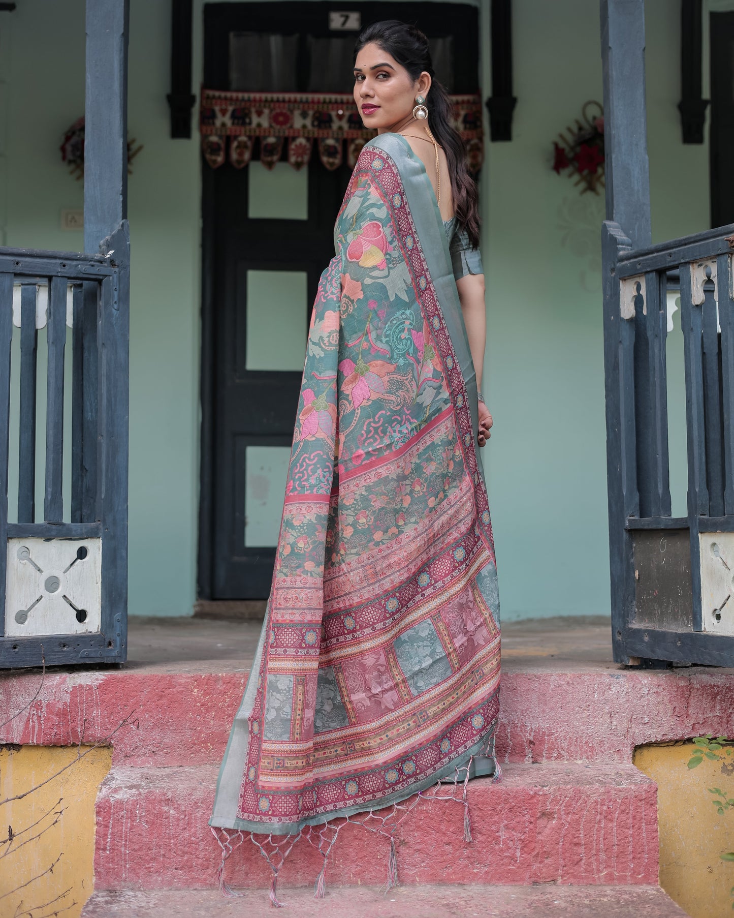 KASHVI PURE LINEN SAREE