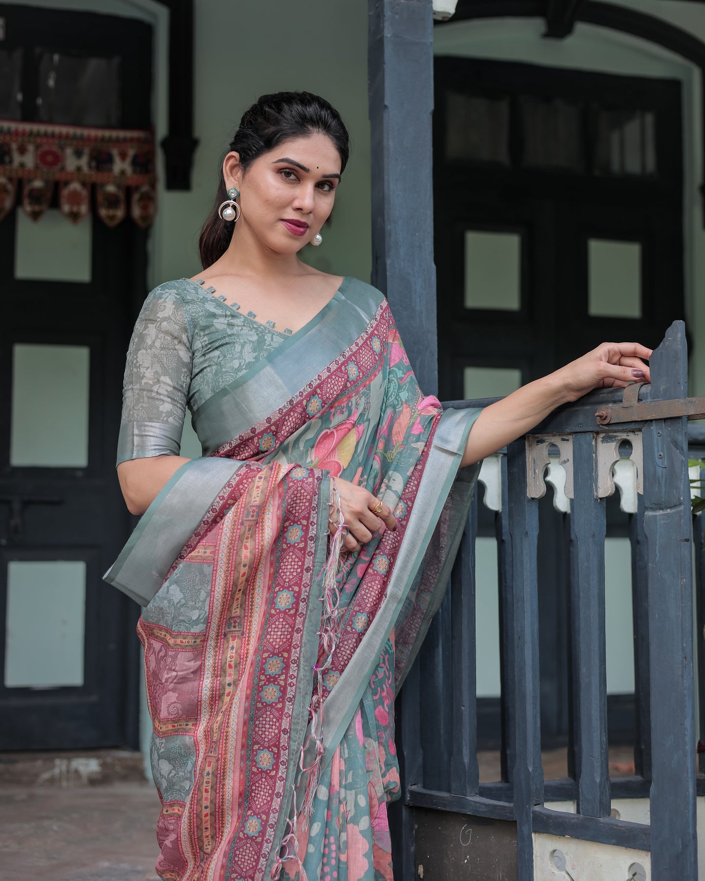 KASHVI PURE LINEN SAREE