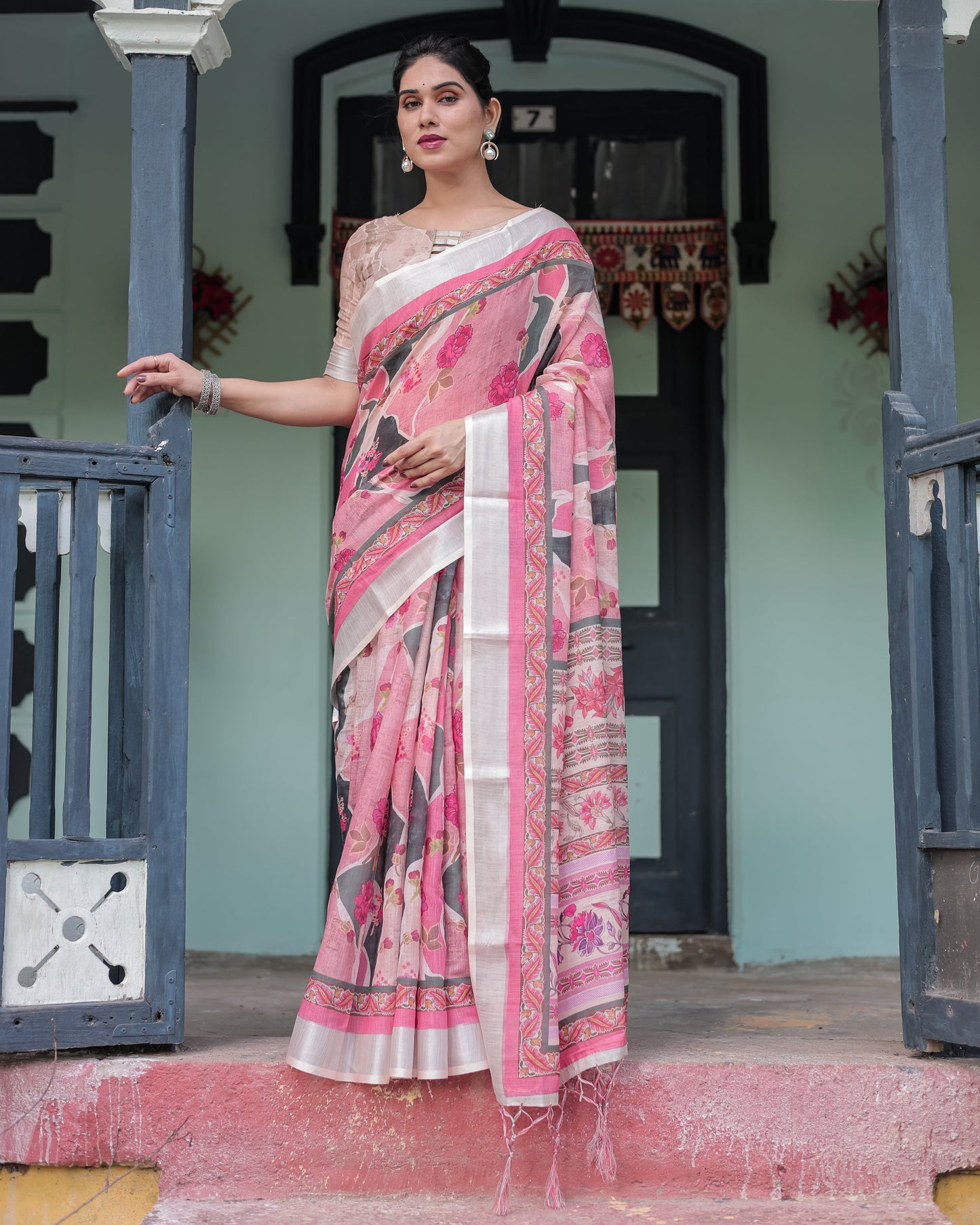 KASHVI PURE LINEN SAREE