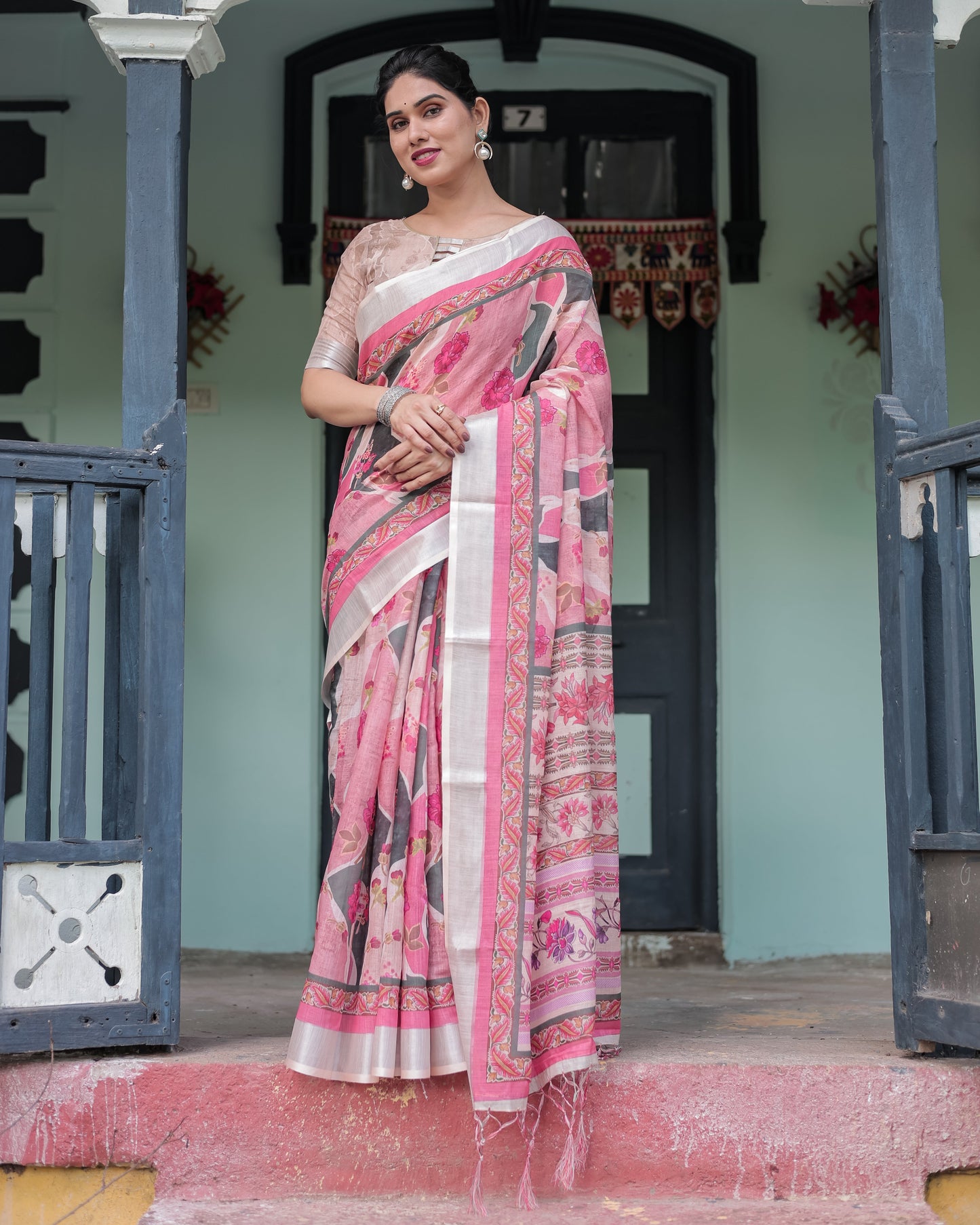 KASHVI PURE LINEN SAREE