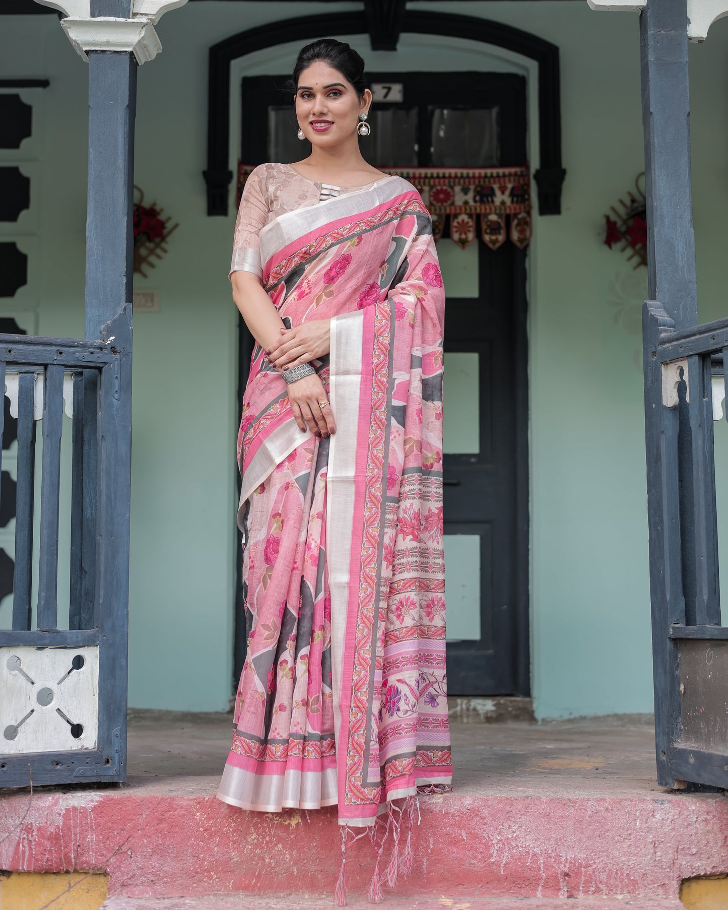 KASHVI PURE LINEN SAREE