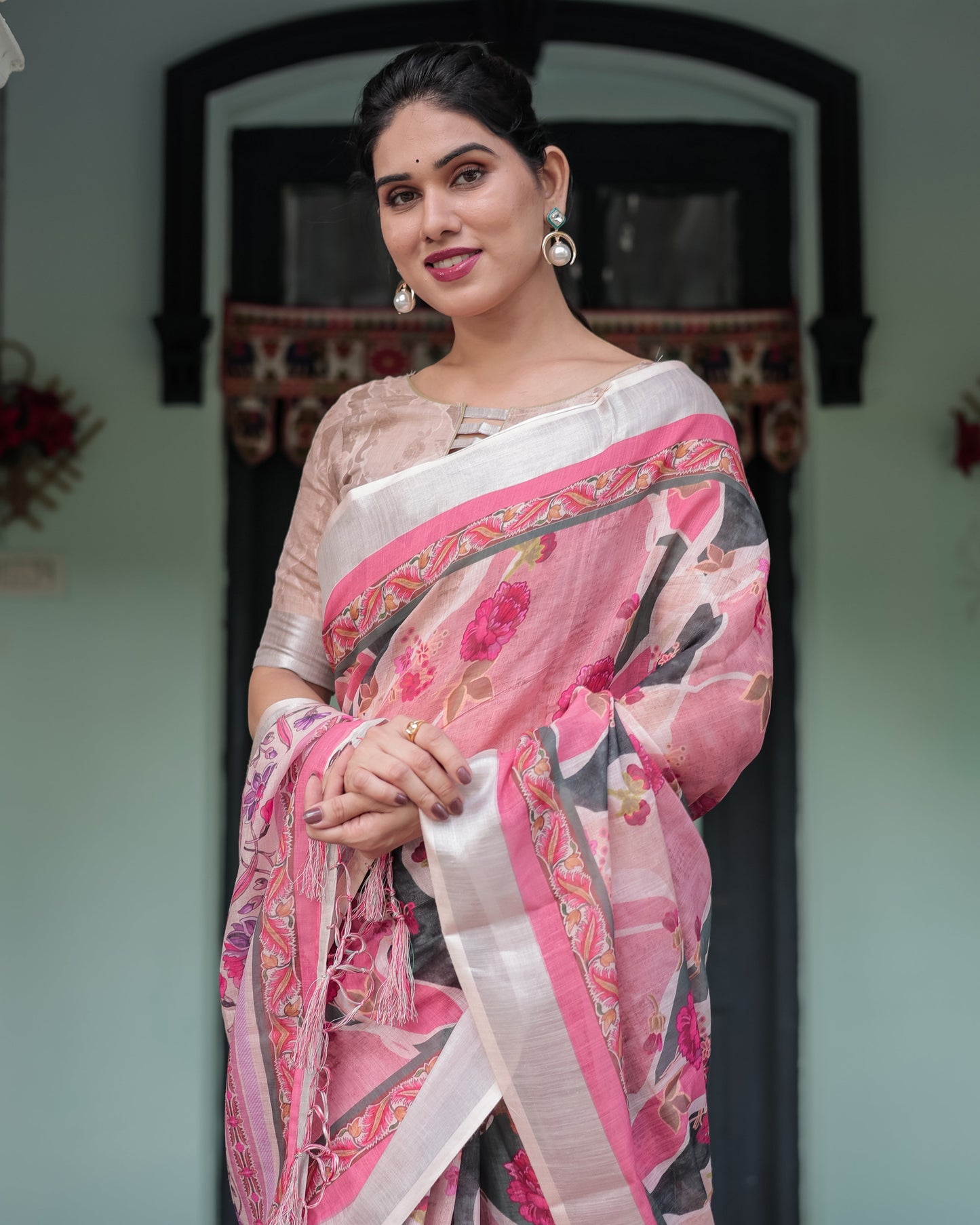 KASHVI PURE LINEN SAREE