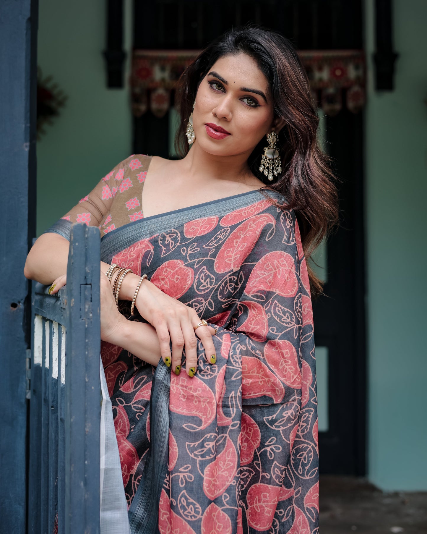 KASHVI PURE LINEN SAREE