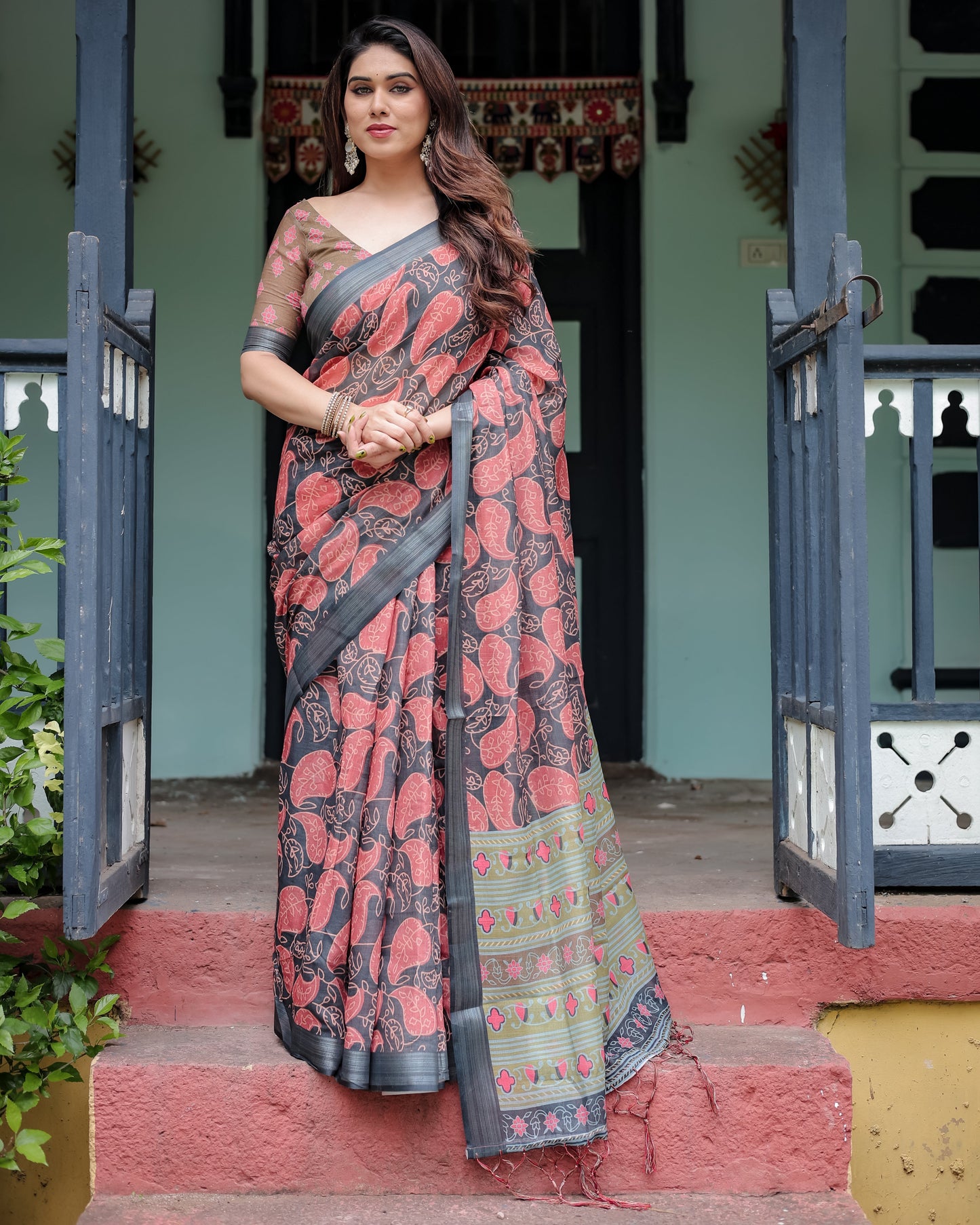 KASHVI PURE LINEN SAREE