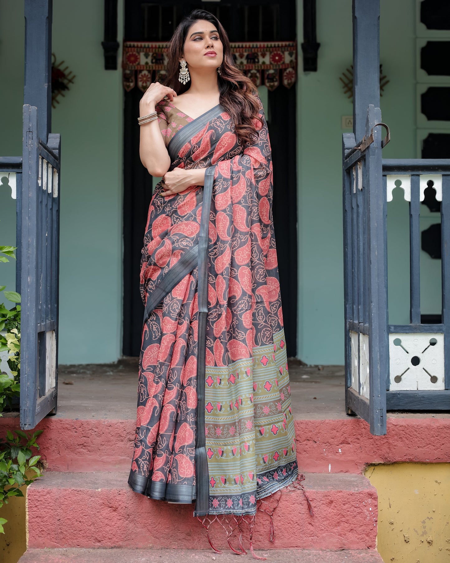 KASHVI PURE LINEN SAREE