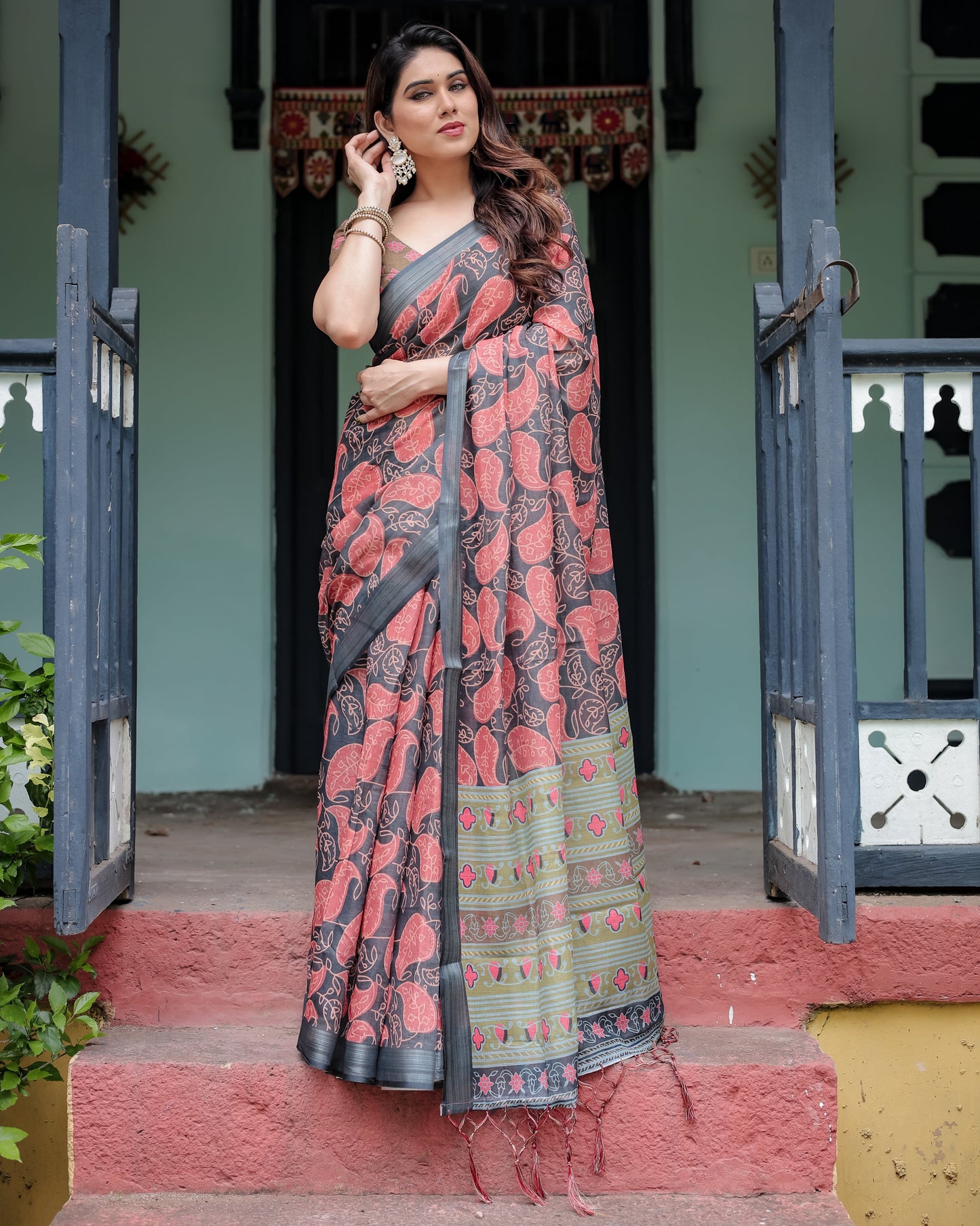 KASHVI PURE LINEN SAREE