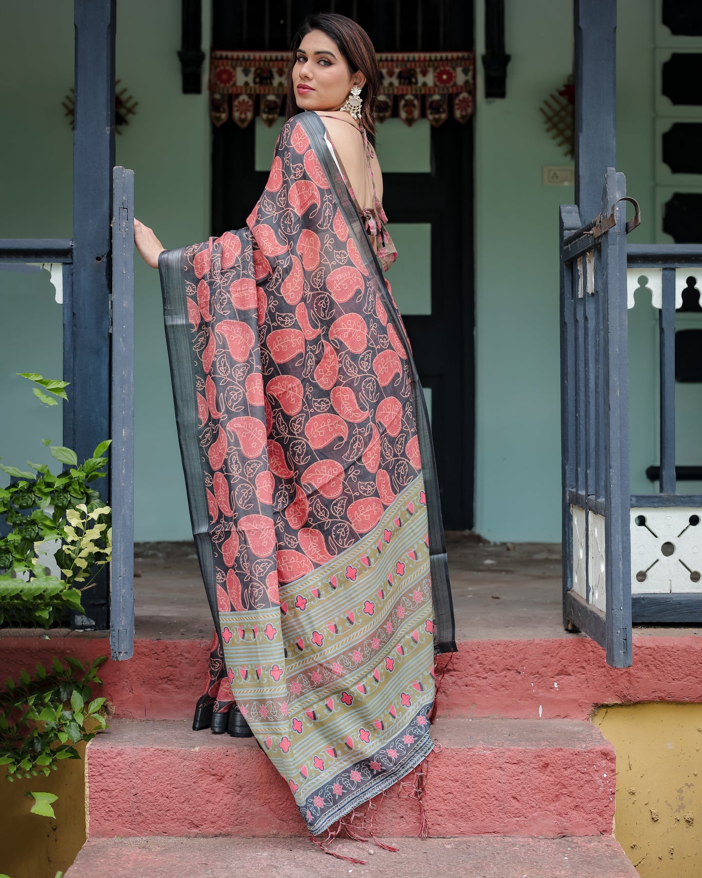 KASHVI PURE LINEN SAREE