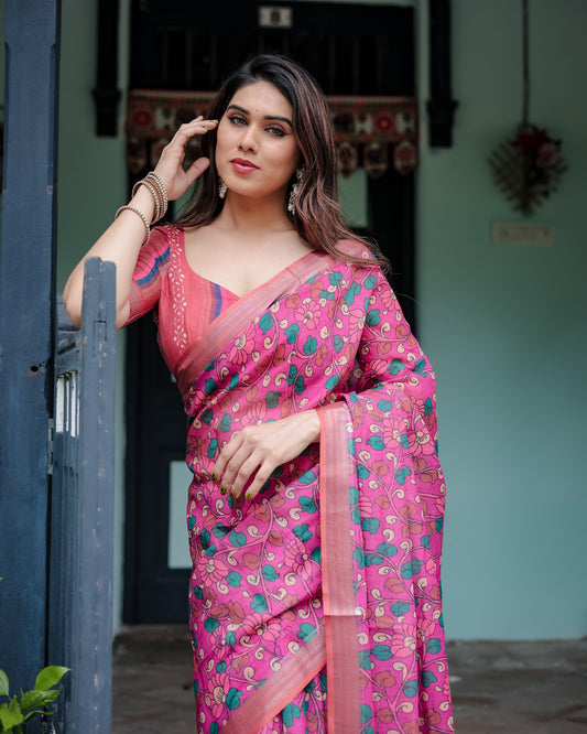 KASHVI PURE LINEN SAREE