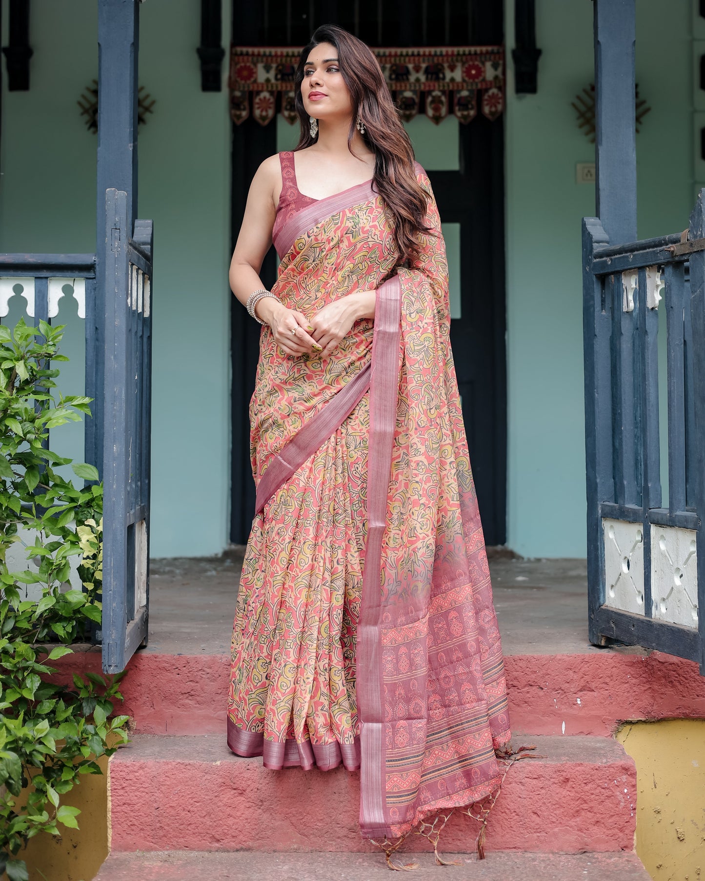 KASHVI PURE LINEN SAREE