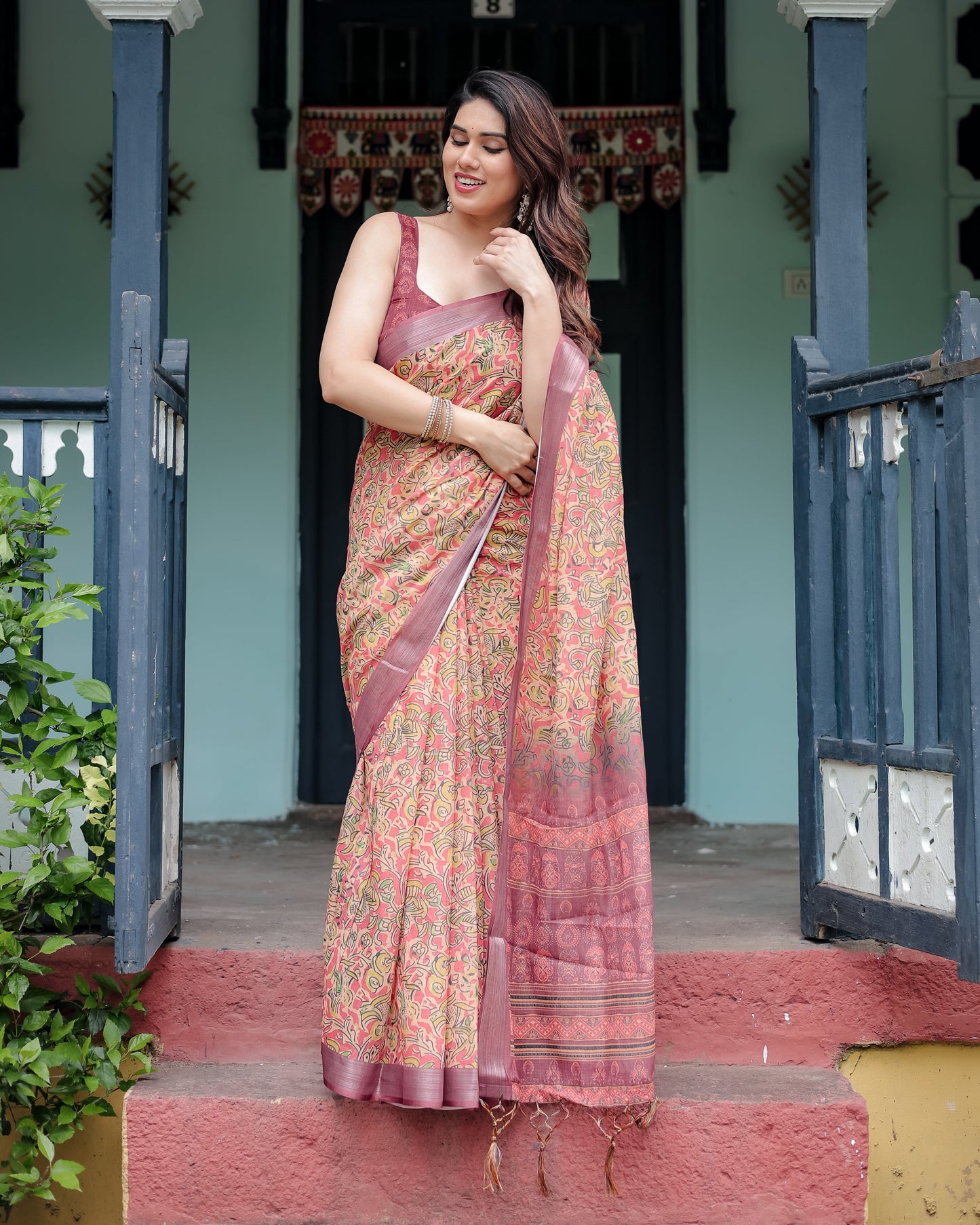 KASHVI PURE LINEN SAREE