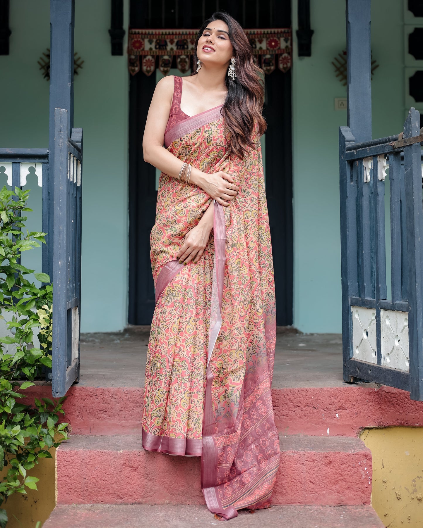 KASHVI PURE LINEN SAREE