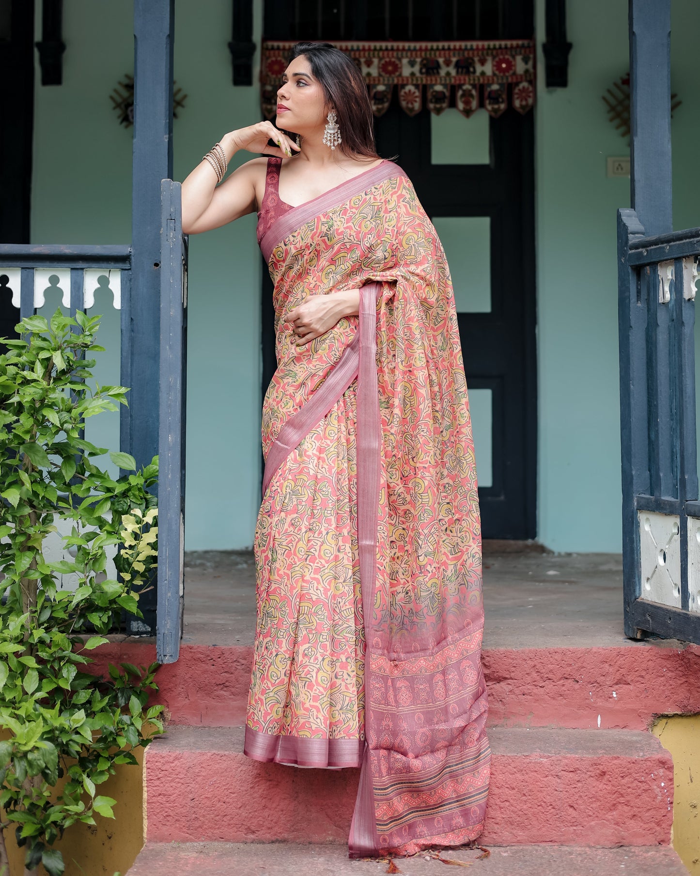 KASHVI PURE LINEN SAREE