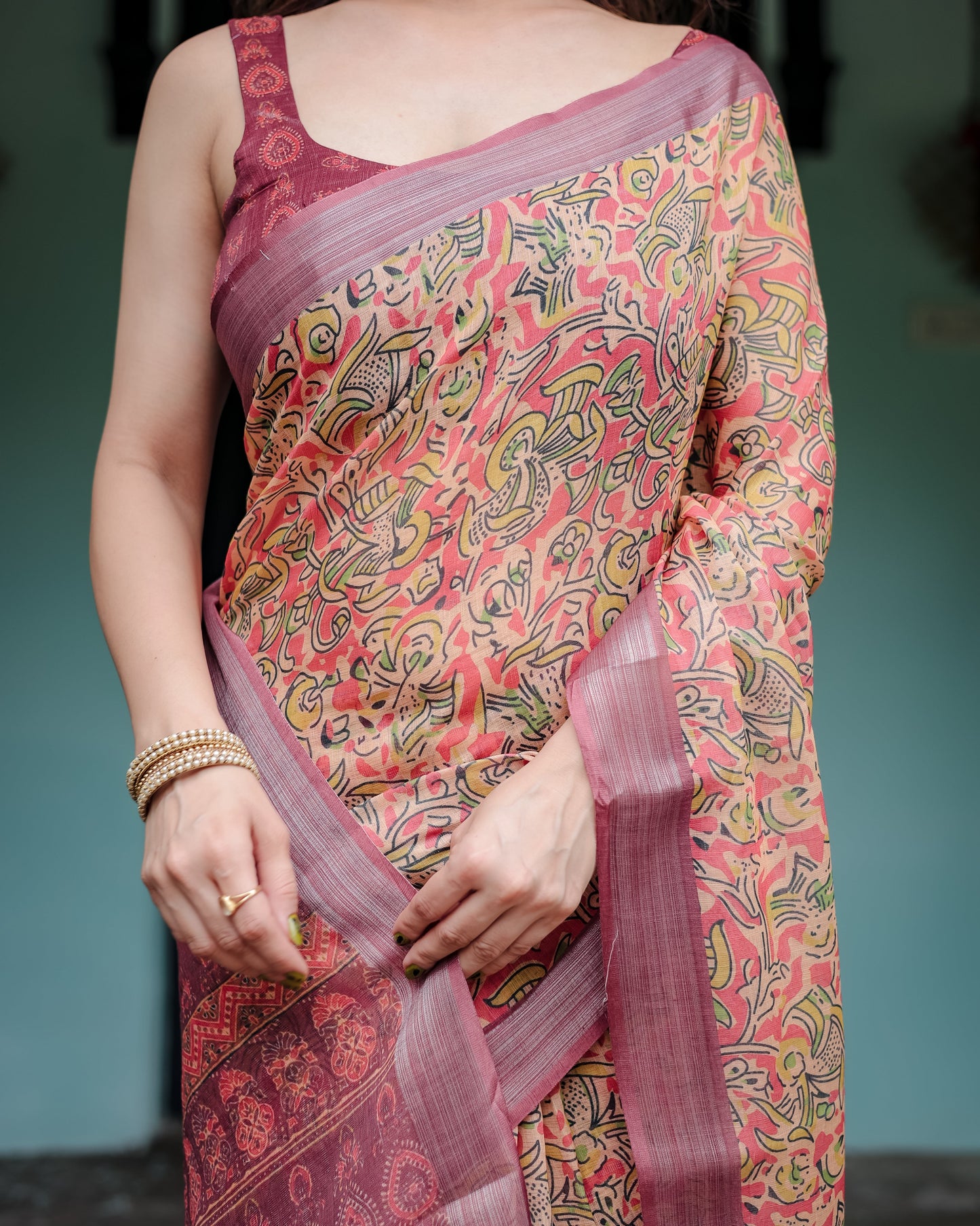 KASHVI PURE LINEN SAREE