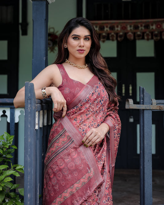KASHVI PURE LINEN SAREE