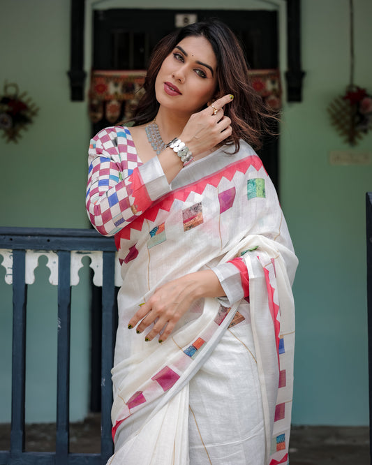 KASHVI PURE LINEN SAREE