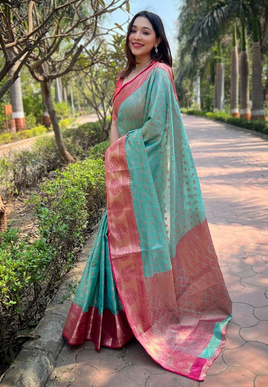 KASHVI ZARI TISSUE SAREE