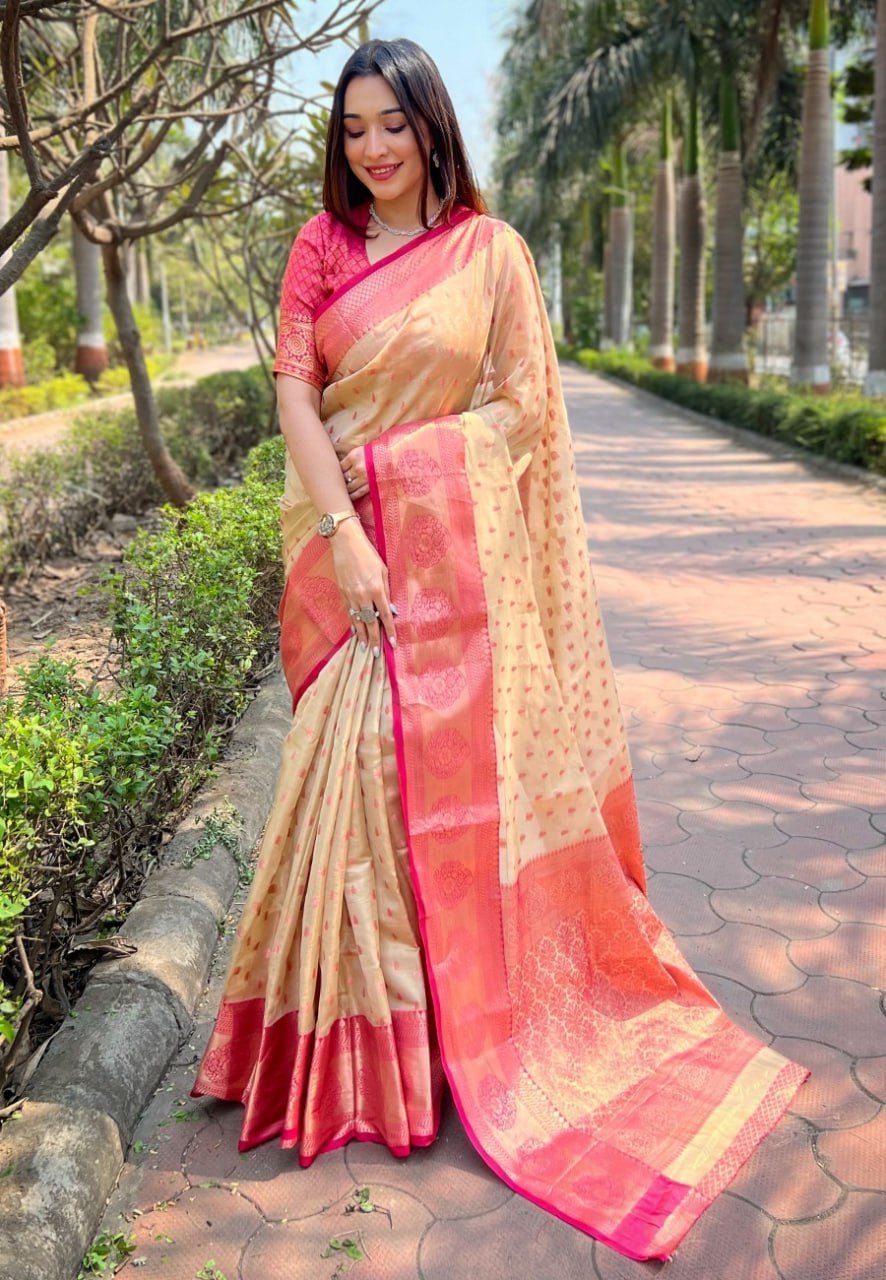 KASHVI ZARI TISSUE SAREE