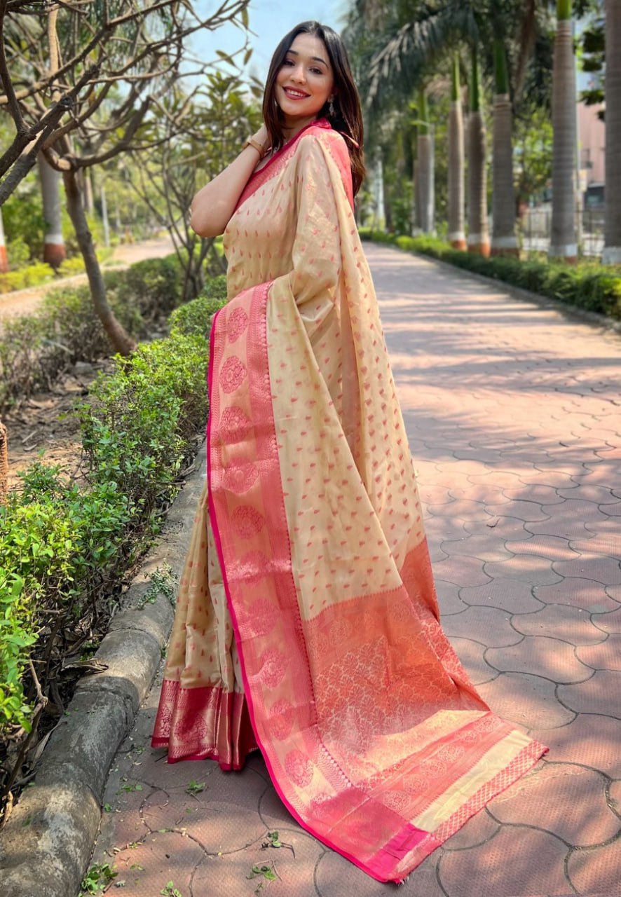 KASHVI ZARI TISSUE SAREE