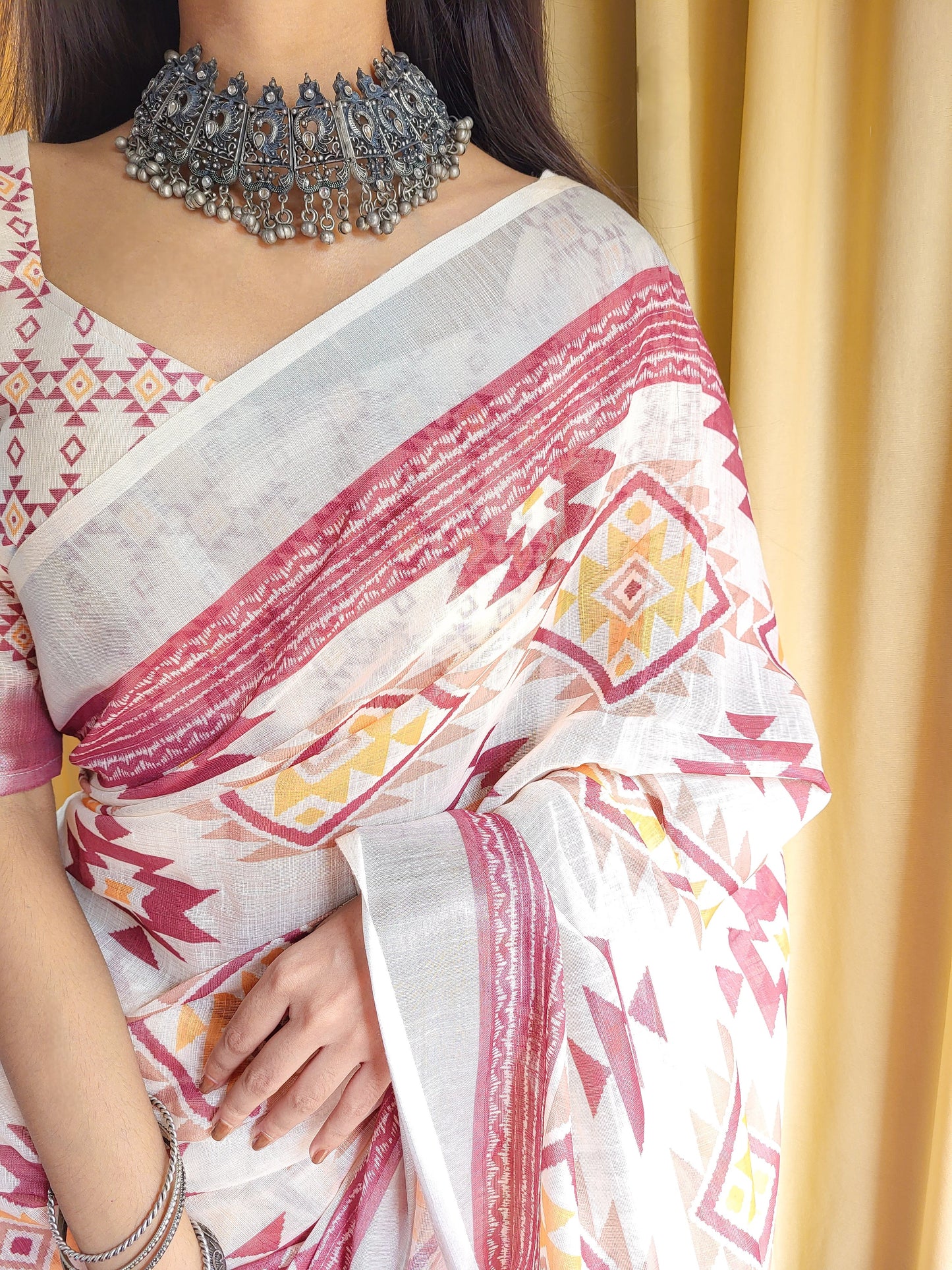 KASHVI PURE LINEN SAREE
