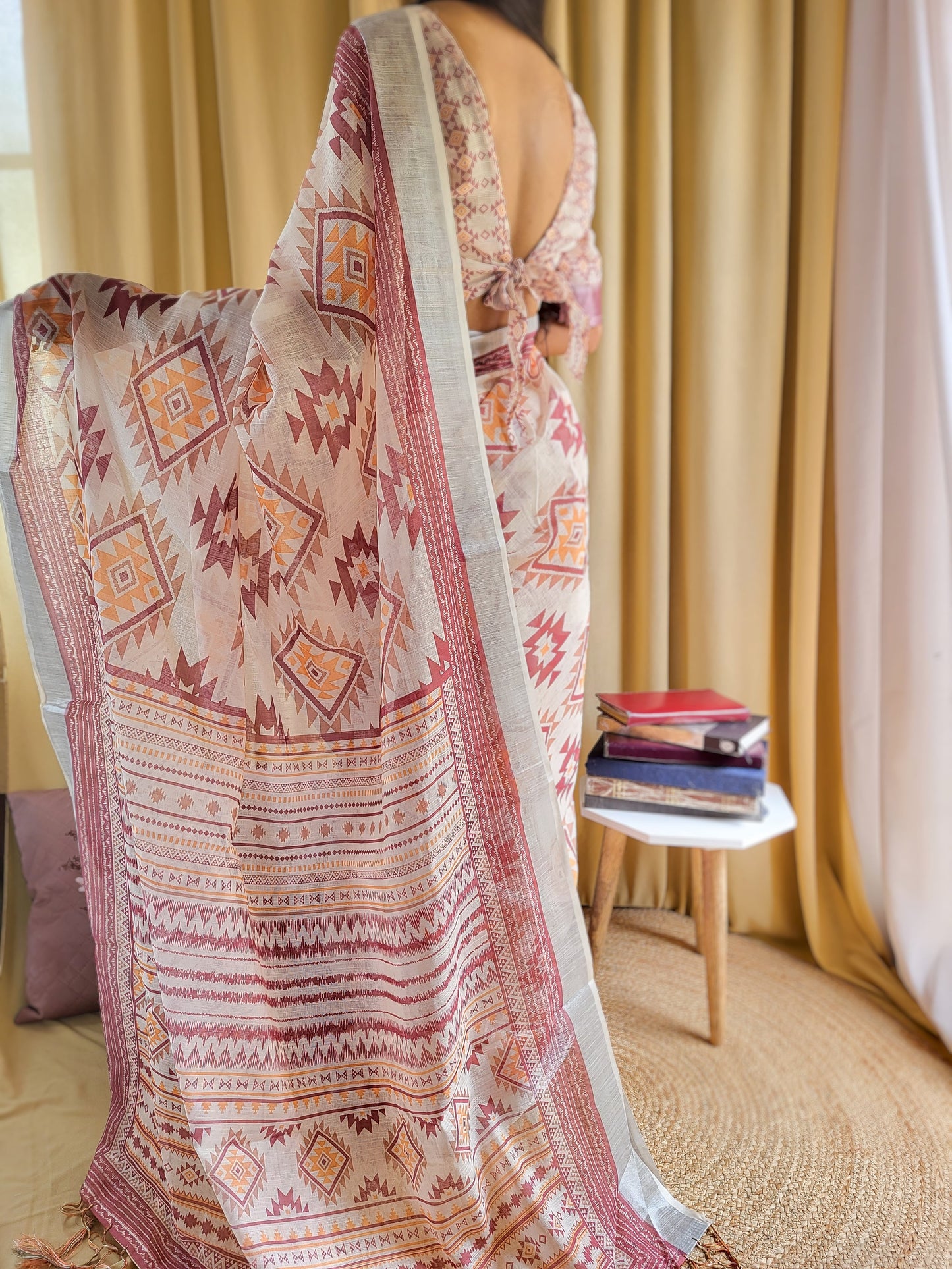 KASHVI PURE LINEN SAREE