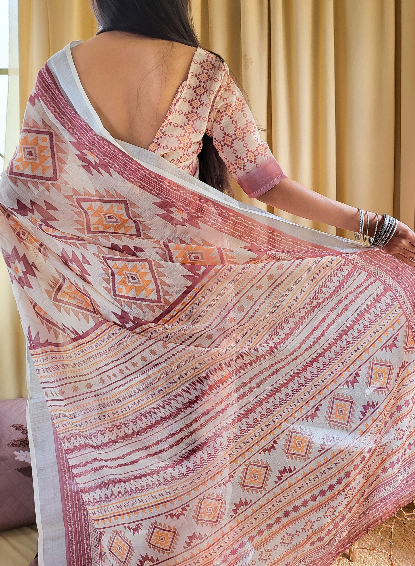 KASHVI PURE LINEN SAREE