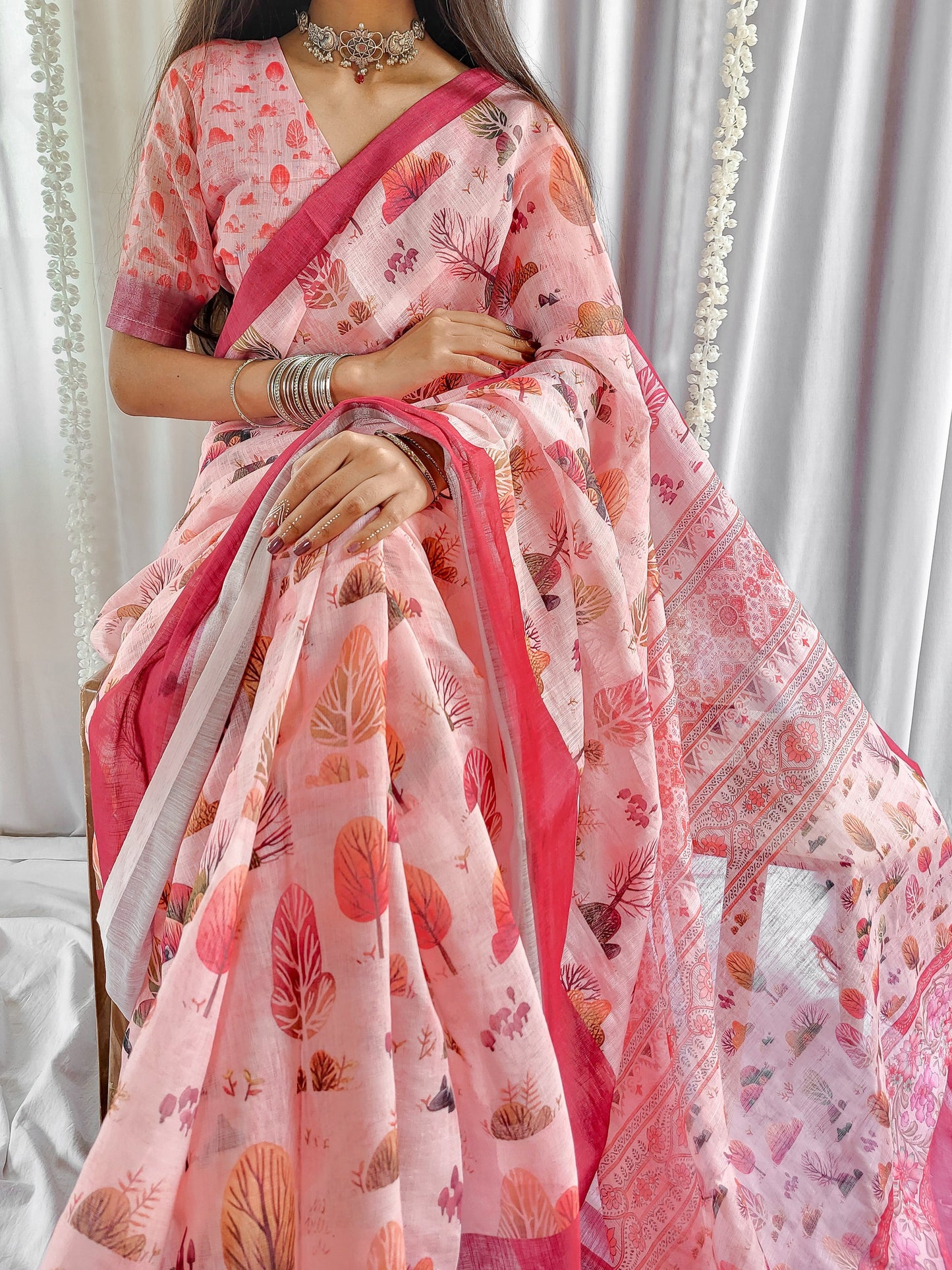 KASHVI PURE LINEN SAREE