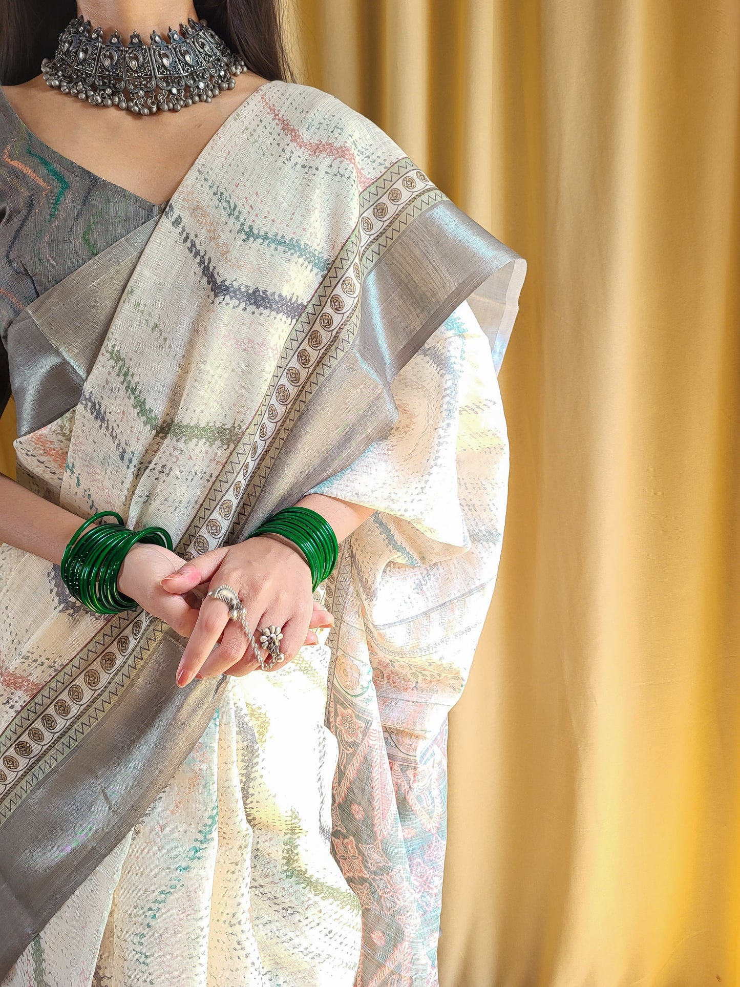 KASHVI PURE LINEN SAREE