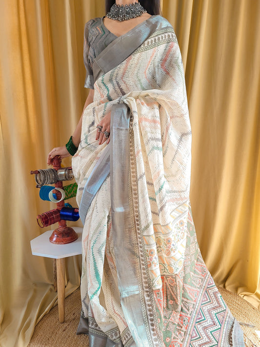 KASHVI PURE LINEN SAREE