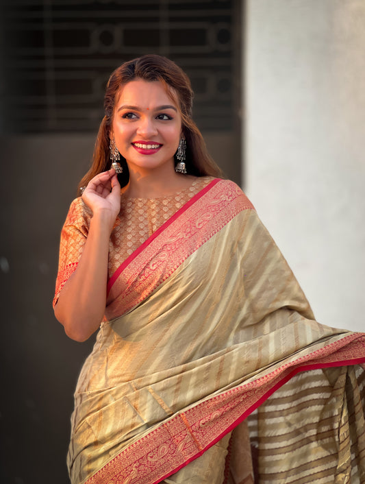 AMAYA ZARI TISSUE SAREE