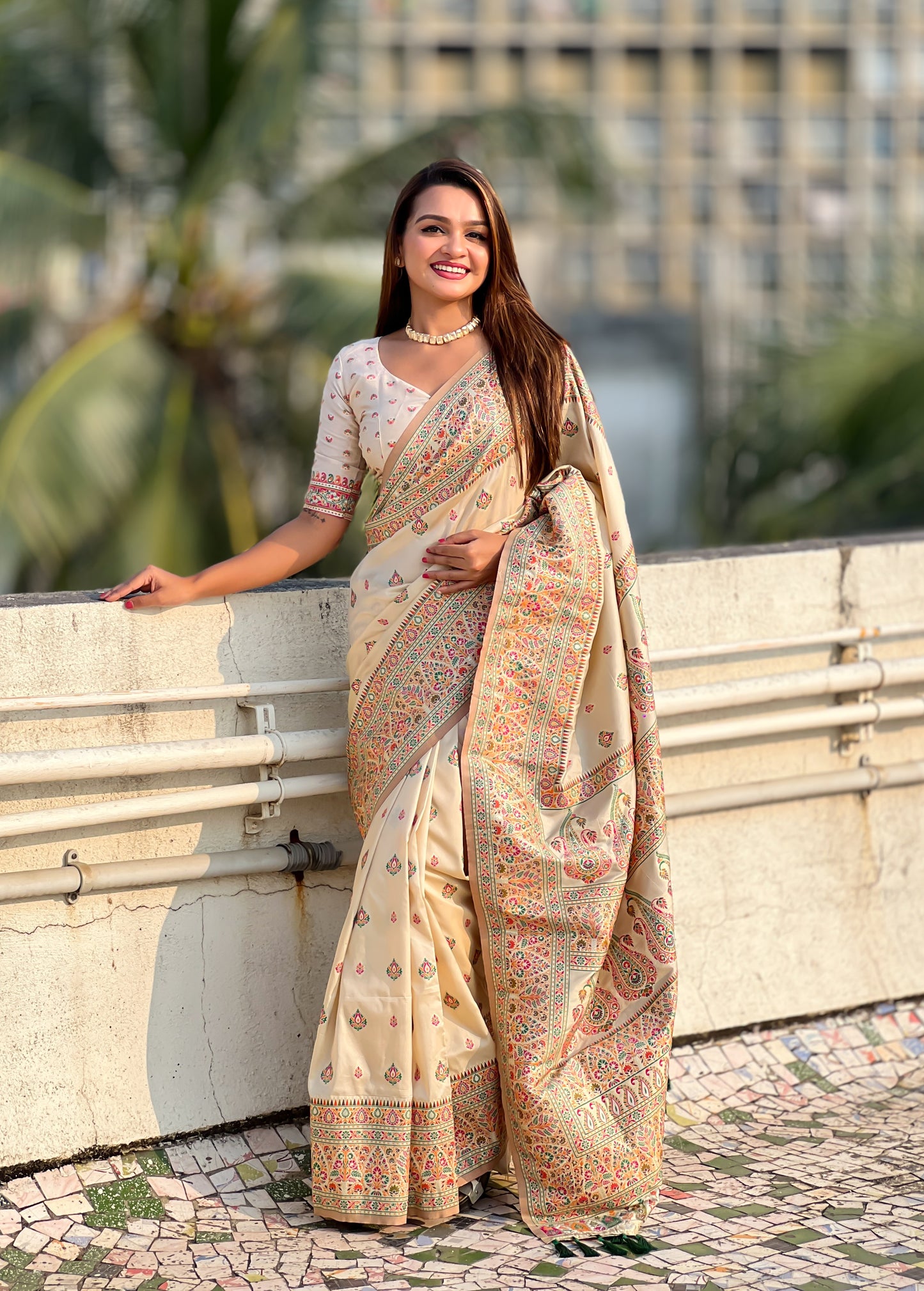 JASMINE  PASHMINA SAREE