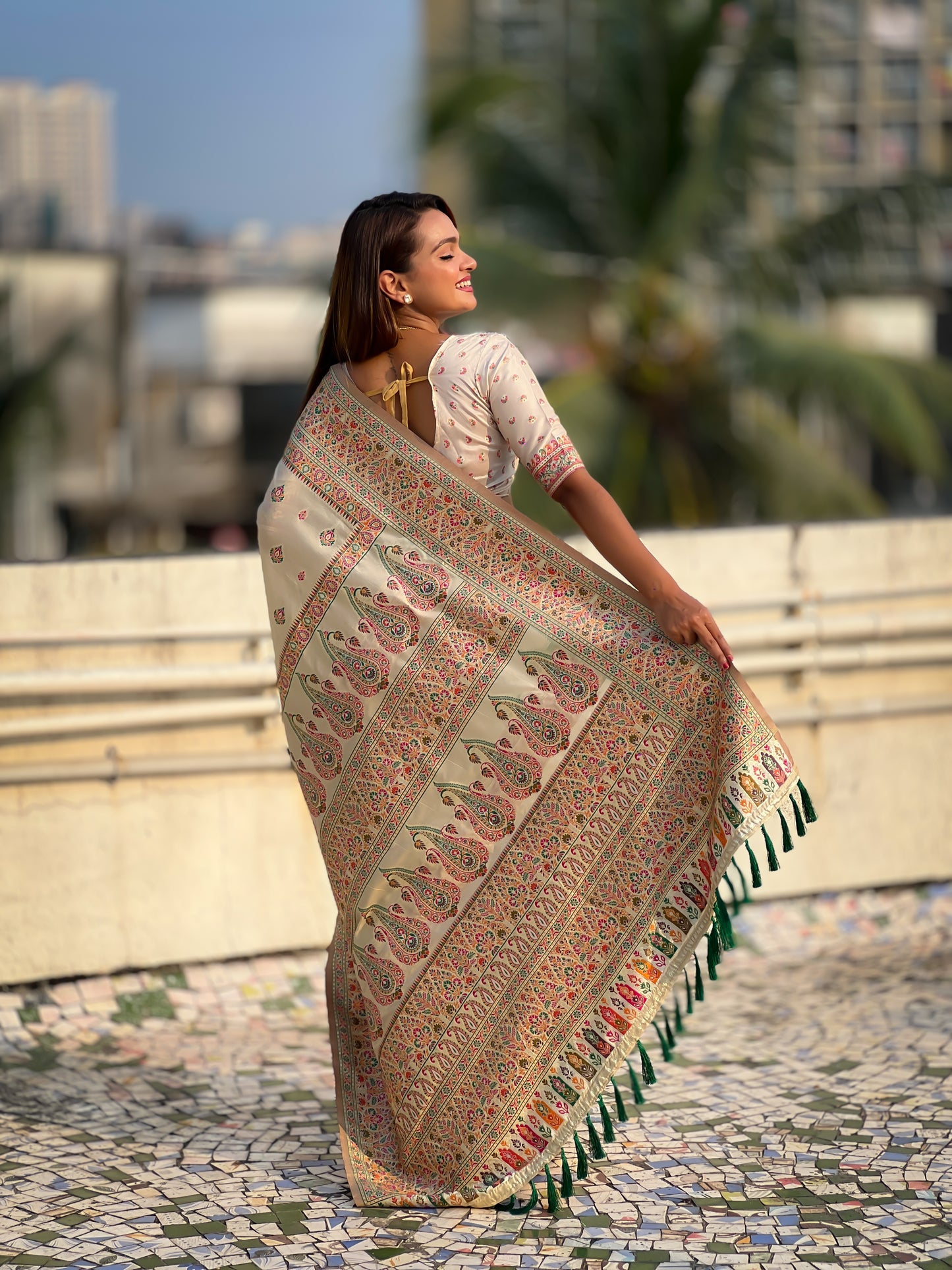 JASMINE  PASHMINA SAREE