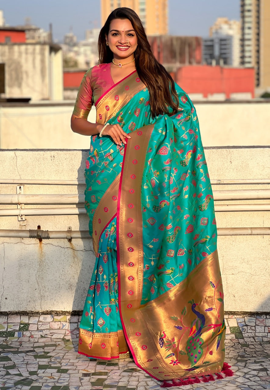 PEACOCK JAAL PAITHANI