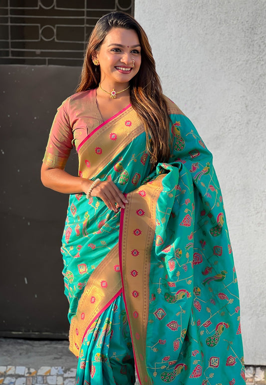 PEACOCK JAAL PAITHANI