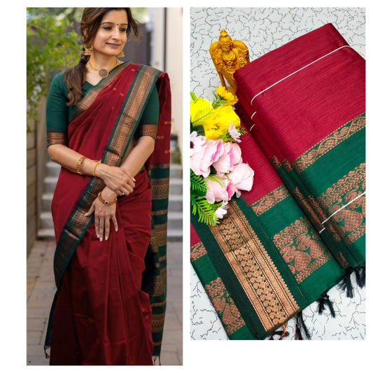 GADWAL COTTON SAREE 🦚